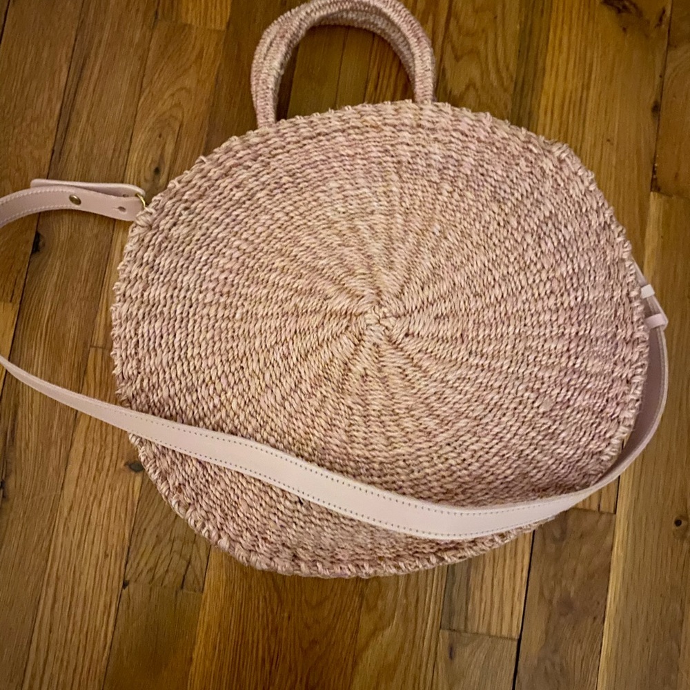 Clare V pink woven bag